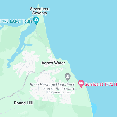 Agnes Water surf map