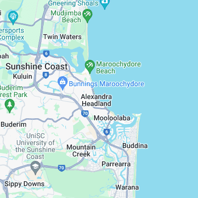 Alexandra Headlands surf map