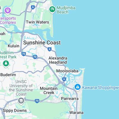 Alexandra Headlands surf map