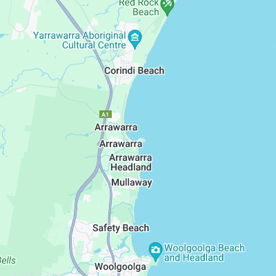 Arrawarra Point surf map