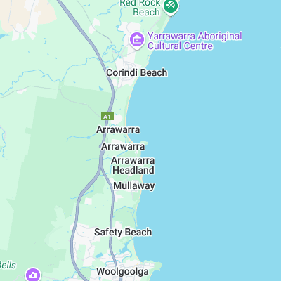 Arrawarra Point surf map