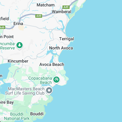 Avoca Point surf map