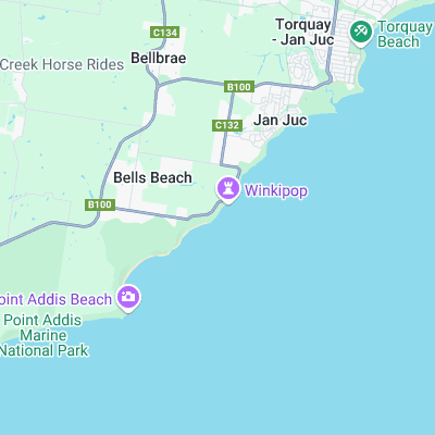 Bells Beach surf map