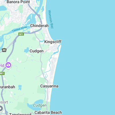 Casuarina Beach surf map