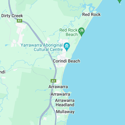 Corindi Beach surf map