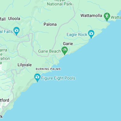 Garie Beach surf map