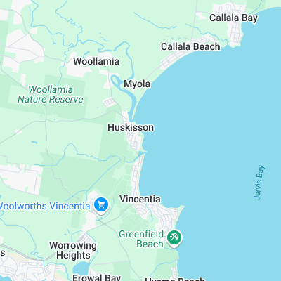 Huskisson Bommie surf map