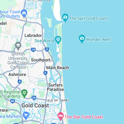 Main Beach surf map