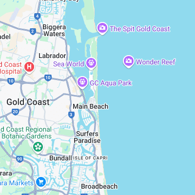 Main Beach surf map