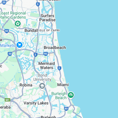 Mermaid Beach surf map