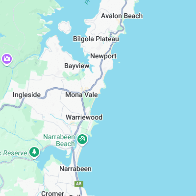 Mona Vale surf map