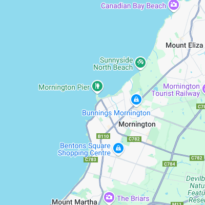 Mornington Mills surf map