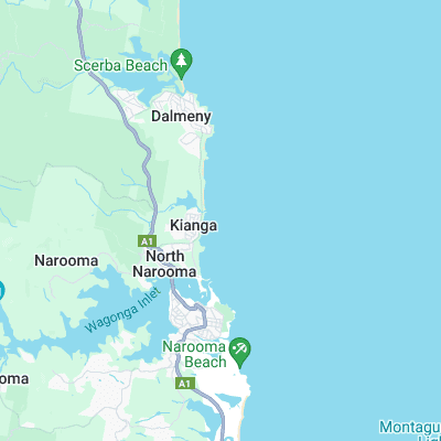 Narooma Breakwall surf map