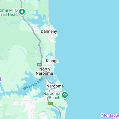 Narooma Breakwall surf map