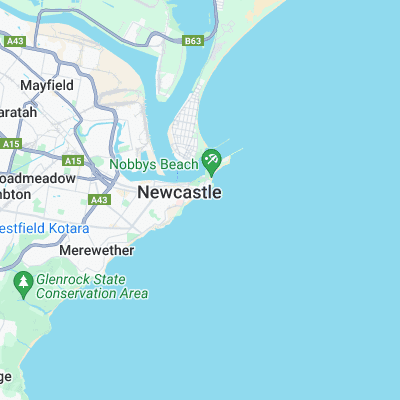 Newcastle Beach surf map