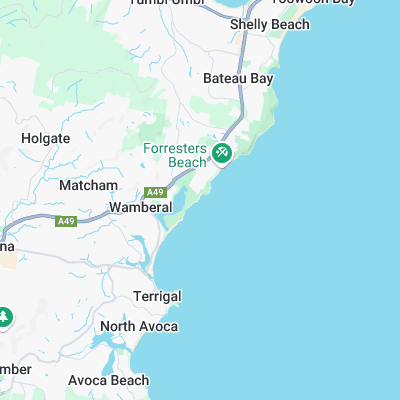 North Wamberal Ledge surf map