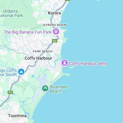 Park Beach Coffs Harbour SC surf map