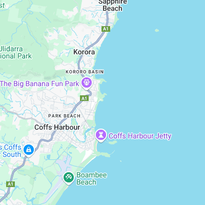 Park Beach, Coffs Harbour surf map