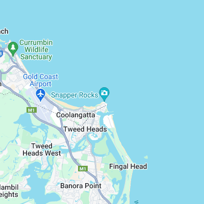 Rainbow Bay surf map