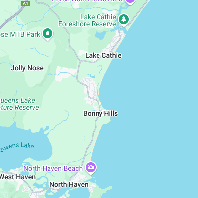 Rainbow Beach, Bonny Hills surf map