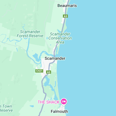 Scamander River Mouth surf map