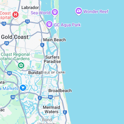 Surfers Paradise surf map