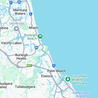 Tallebudgera Creekmouth surf map