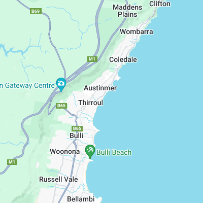 Thirroul surf map