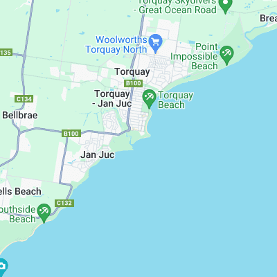 Torquay Point surf map