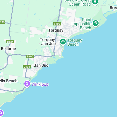 Torquay Point surf map