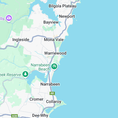 Warriewood surf map