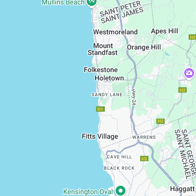 Sandy Lane surf map