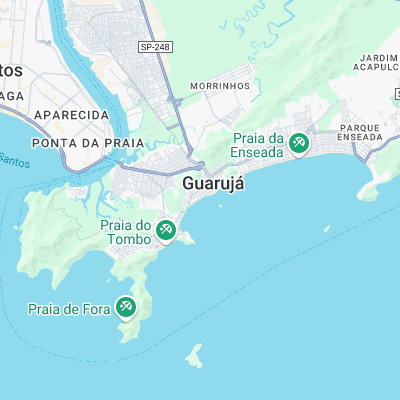 Pitangueiras Beach surf map