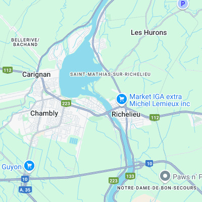 Chambly Rapids surf map