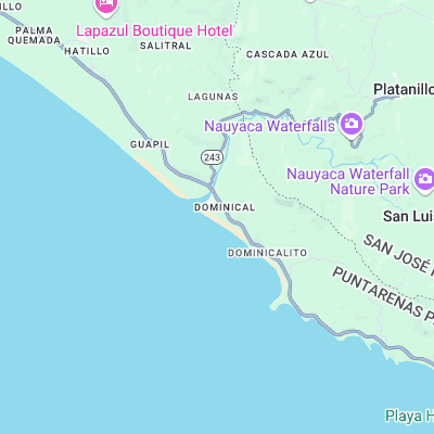 Dominical surf map