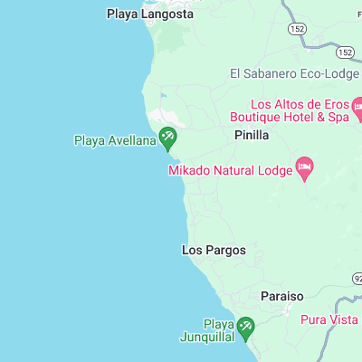 Playa Avellana surf map