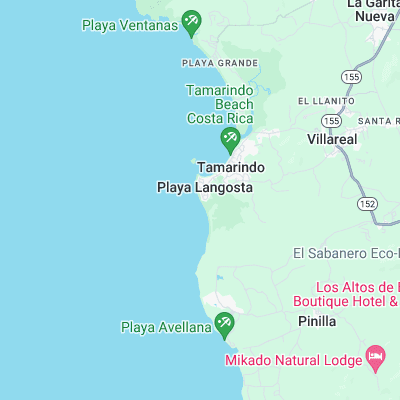 Playa Langosta surf map
