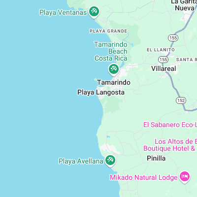 Playa Langosta surf map