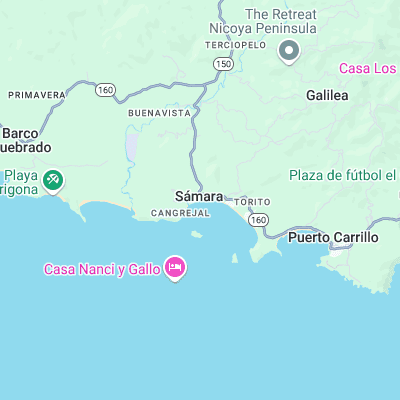 Playa Samara surf map