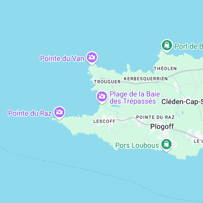 Baie des Trepasses surf map