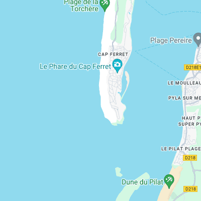Cap Ferret surf map