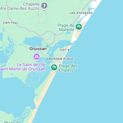Gruissan Plage surf map