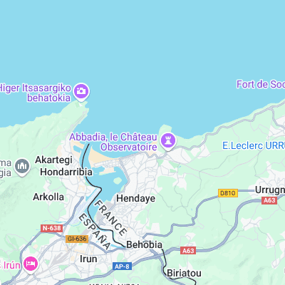 Hendaye surf map