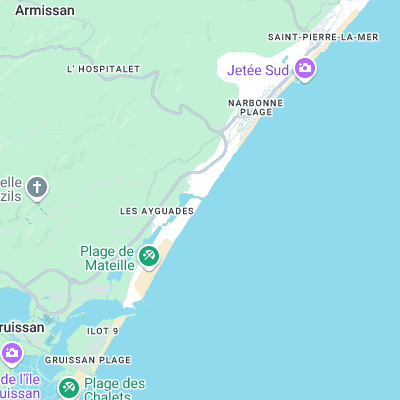 Les Ayguades surf map