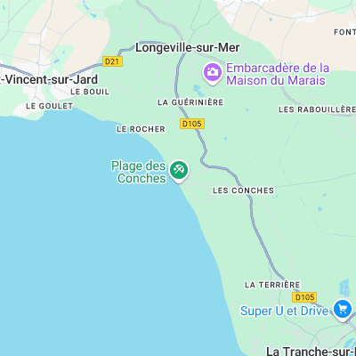Les Conches surf map