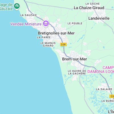 Les Dunes surf map