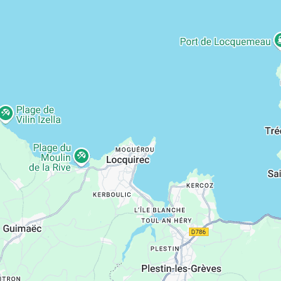 Locquirec surf map