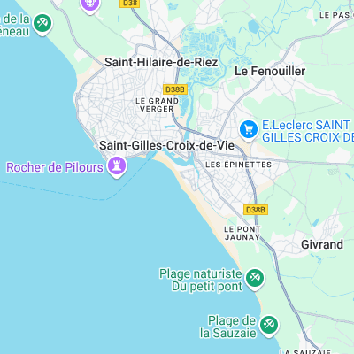 Saint Gilles Croix de vie surf map