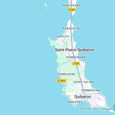 Saint Pierre Quiberon - Port Bara surf map