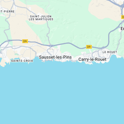 Sausset les Pins surf map